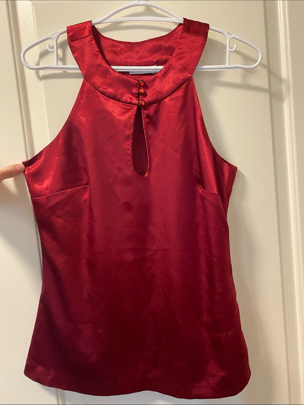 Ricki's Red Satin Button-Front dress top